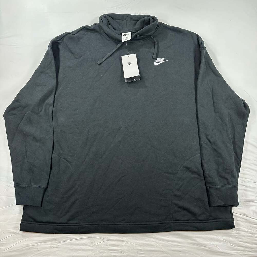 Nike Oversized Mock Neck Sweatshirt Women’s Size Large Black Fleece Pullover